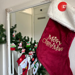 Kerstsok/stocking Merry Christmas groot