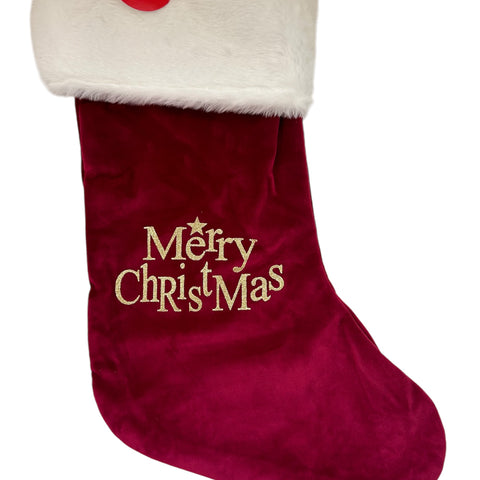 Kerstsok/stocking Merry Christmas groot