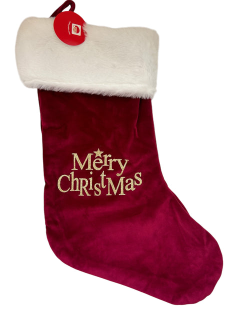 Kerstsok/stocking Merry Christmas groot