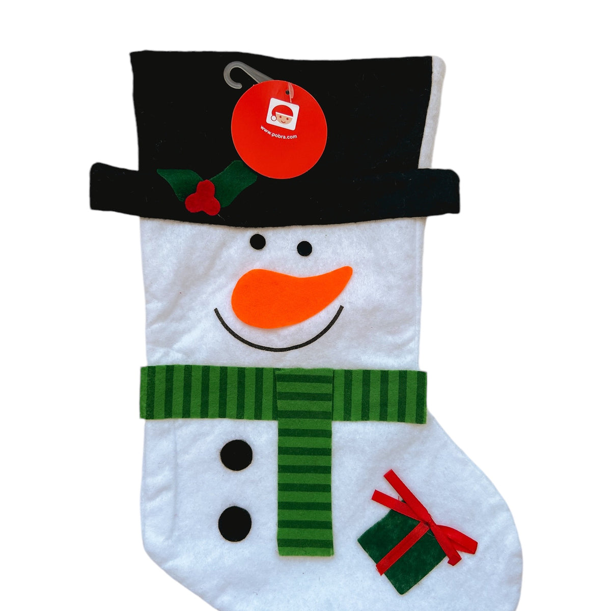Kerstsok/stocking sneeuwpop