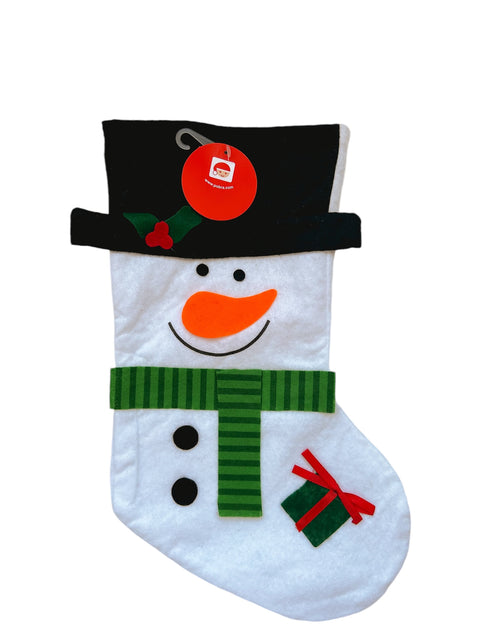 Kerstsok/stocking sneeuwpop