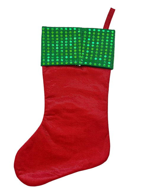 Kerstsok/stocking shiny Kerstman