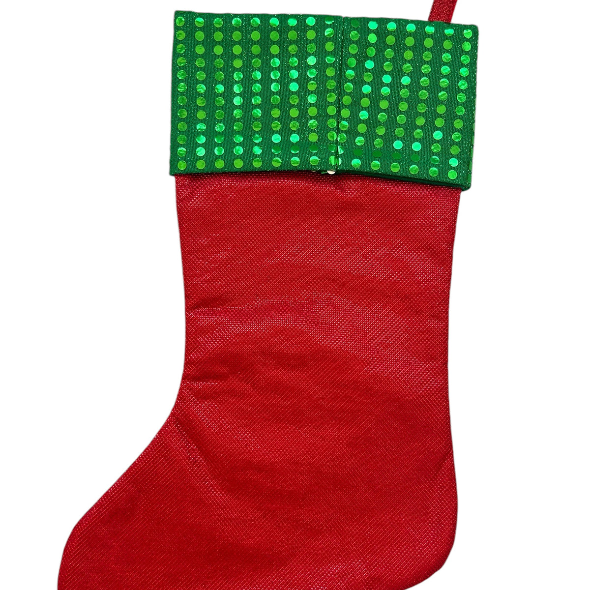 Kerstsok/stocking shiny sneeuwpop