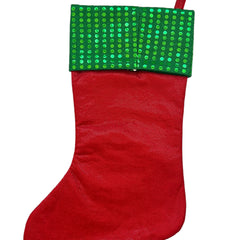 Kerstsok/stocking shiny sneeuwpop