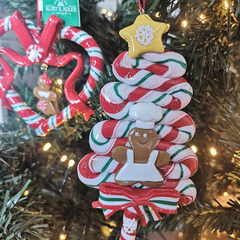 Gingerbread candy kerstboom met meer candy kersthanger voor in de kerstboom van Kurt S. Adler