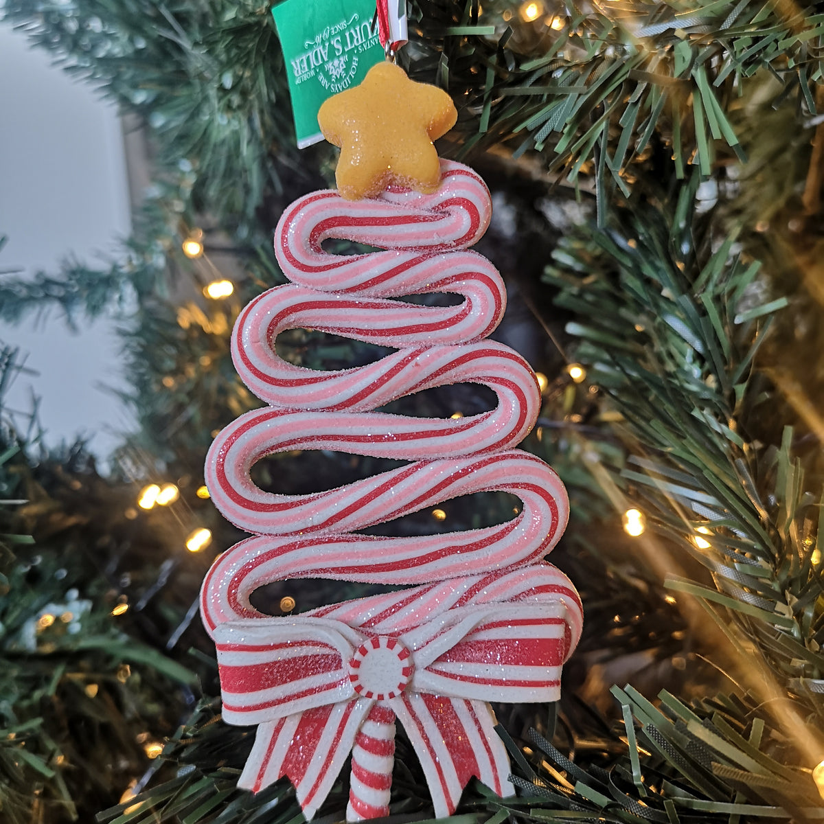 Kurt S. Adler kersthanger - Peppermint kerstboom roze/rood