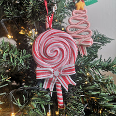 Kurt S. Adler kersthanger - Peppermint lolly roze/rood