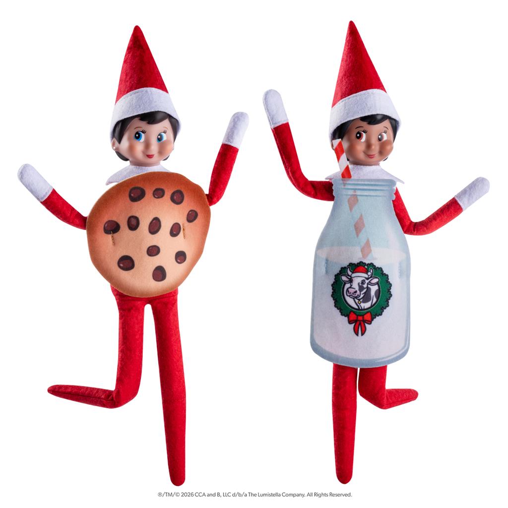Elf on the shelf - scout elf - milk and cookies - melk en koekjes - kleding elf on the shelf