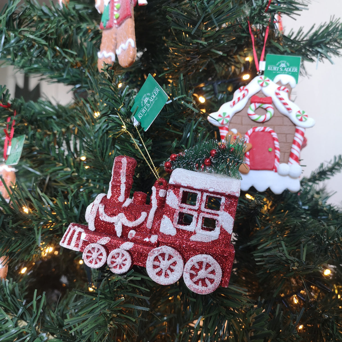 Kurt S. Adler kersthanger - Kersttrein peppermint gestreept