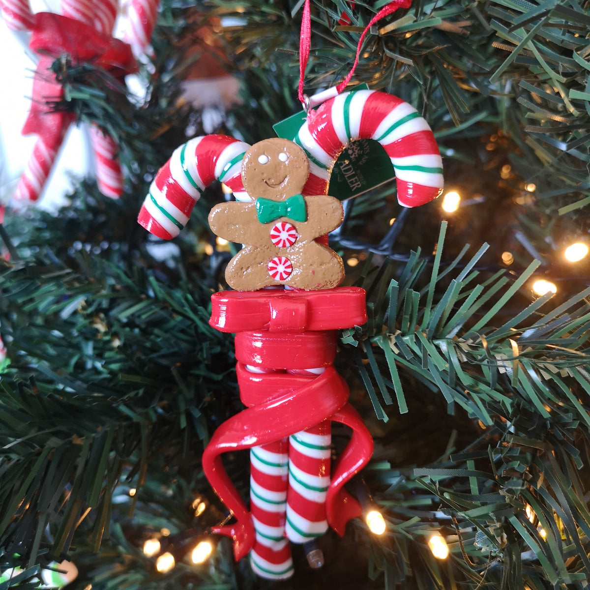 Kurt S. Adler kersthanger - Gingerbread peppermint zuurstokken