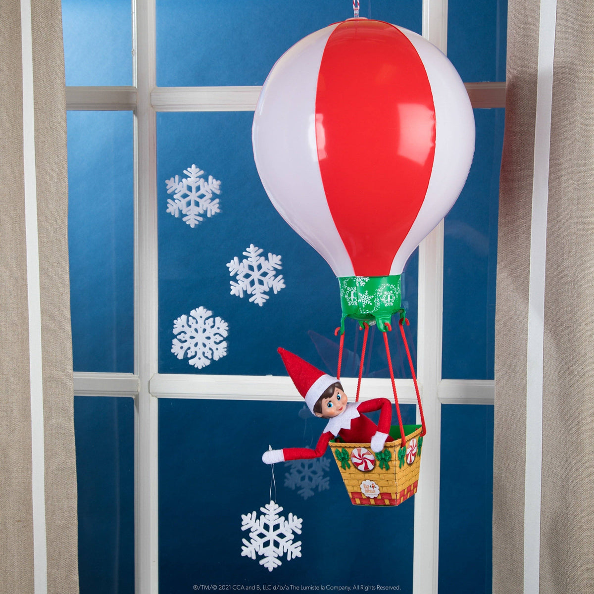 elf on the shelf in een luchtballon, accesoire voor elf on the shelf