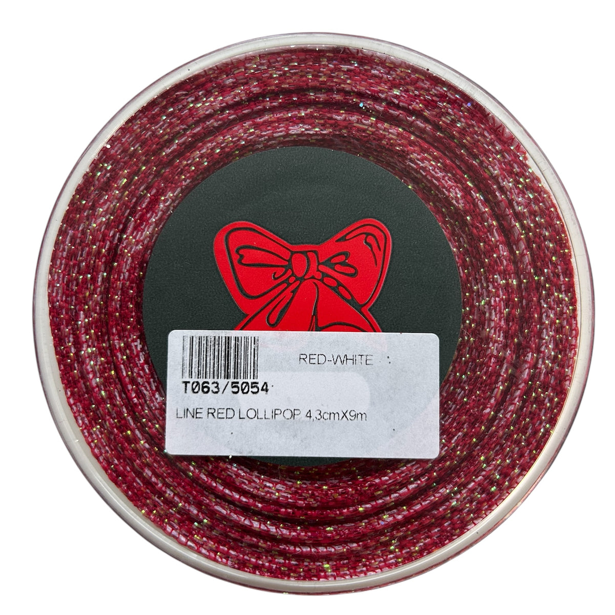 Roll of ribbon - Line red lollipop narrow