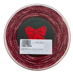 Roll of ribbon - Line red lollipop narrow