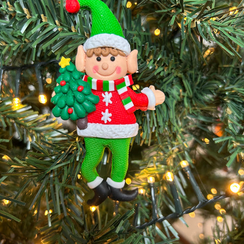 Kersthanger Christmas Paradise - Grote elf jongetje kerstboom
