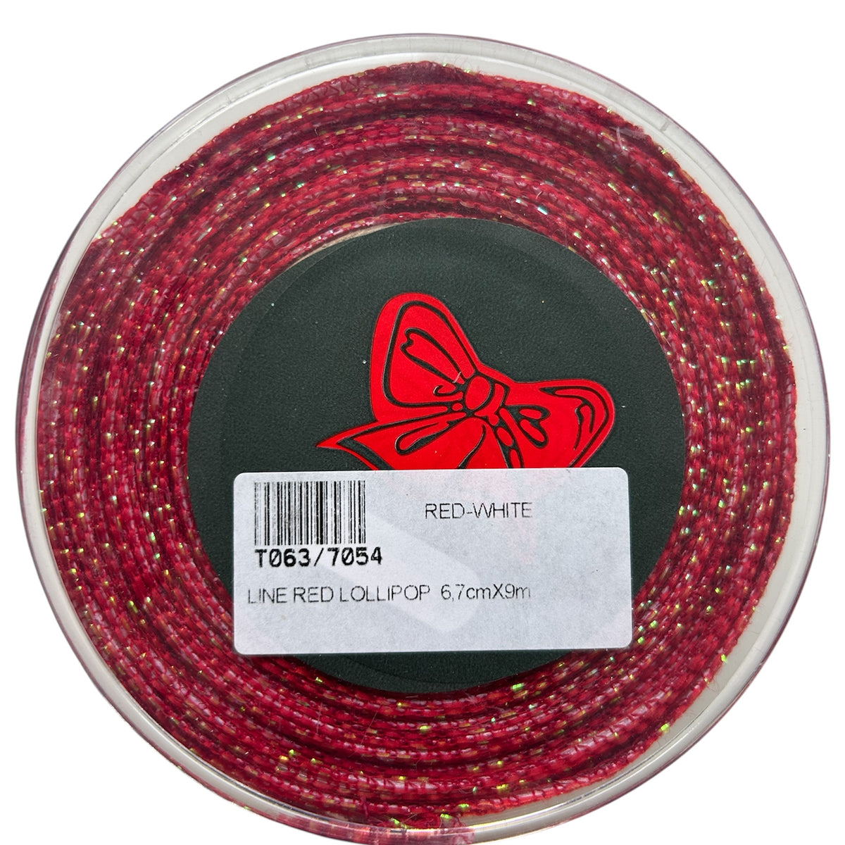 Roll of ribbon - Line red lollipop wide