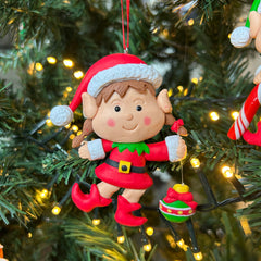 Kersthanger Christmas Paradise - Kleine elf meisje kerstbal