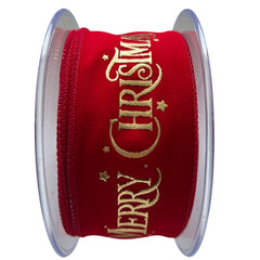 Roll of ribbon - Luxury Merry Christmas velvet