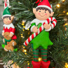 Kersthanger Christmas Paradise - Grote elf jongetje zuurstok