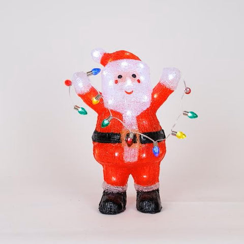 Lichtgevende Kerstman met lampjes - Acryl verlichting - kerst - kerstdecoratie - kerstverlichting